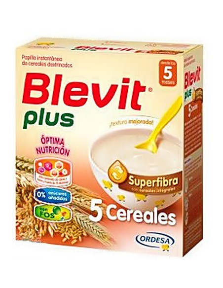 BLEVIT PLUS SUPERFIBRA PAPILLA 5 CEREALES 1 ENVASE 600 G