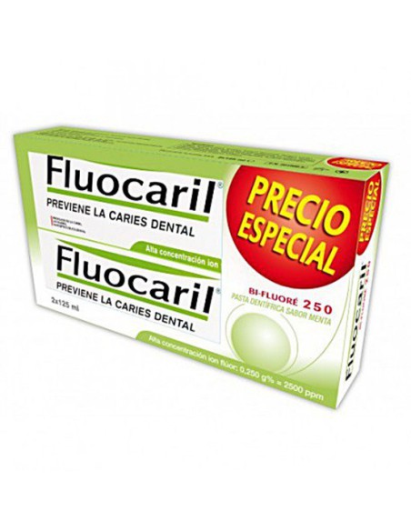 FLUOCARIL BI-FLUORE 250 mg DENTIFRICO 2 TUBOS 125 ml DUPLO SABOR MENTA