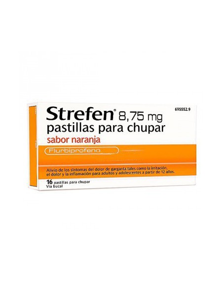 STREFEN 8,75 mg 16 PASTILLAS PARA CHUPAR (SABOR NARANJA)