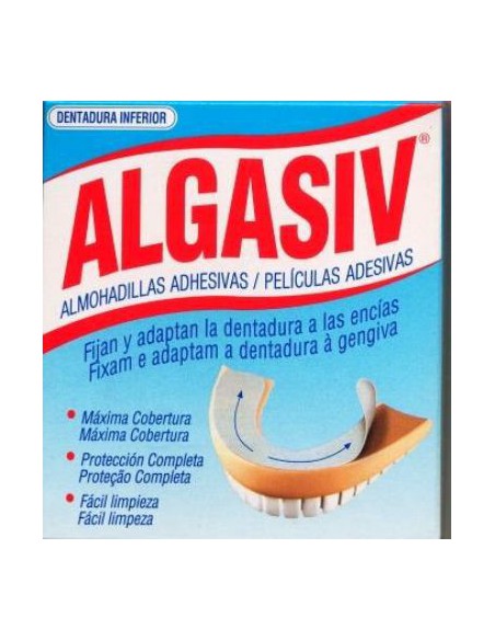ALGASIV ALMOHADILLAS ADHESIVAS DENTADURA INFERIOR 18 UNIDADES