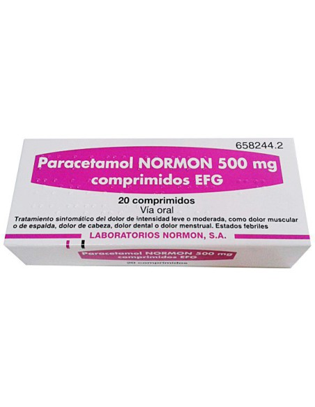 PARACETAMOL NORMON EFG 500 MG 20 COMPRIMIDOS