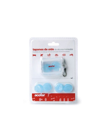 TAPONES OIDOS SILICONA MOLDEABLE ACOFAR 6 UNIDADES