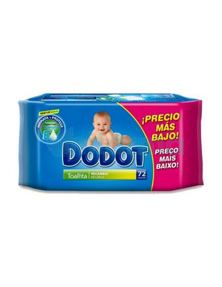 DODOT AZUL TOALLITAS HUMEDAS PARA BEBES 72 UNIDADES