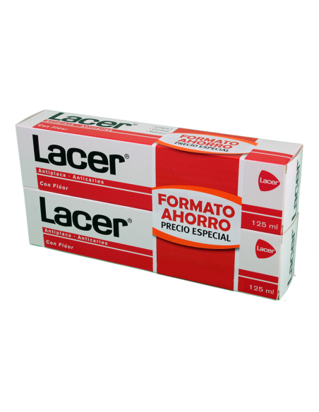 PASTA DENTAL LACER PROMOCION AHORRO DUPLO  2 X 125 ML