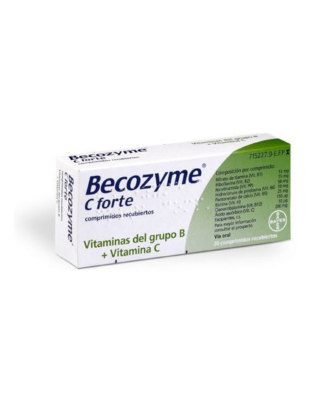 BECOZYME C FORTE 30 COMPRIMIDOS RECUBIERTOS