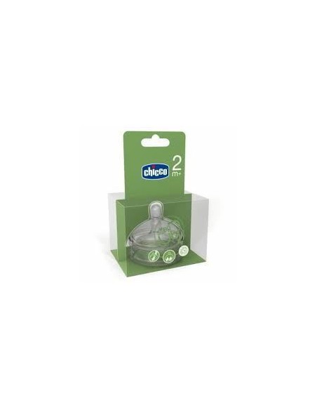 TETINA SILICONA CHICCO STEP UP 2 B ANCHA FLUJO REGULABLE +2M  2 UNIDAD