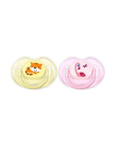 CHUPETE SILICONA PHILIPS AVENT 0 - 6 M 2 U NIÑA ANIMALES