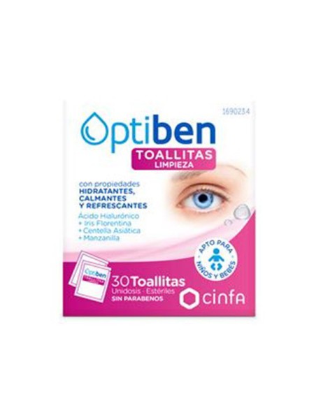 OPTIBEN TOALLITA CON LOCION LIMPIADORA HIGIENE 30 TOALLITAS