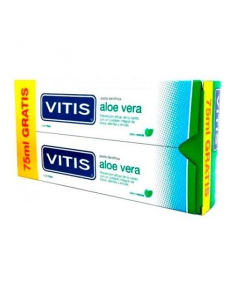 VITIS ALOE VERA PASTA DENTIFRICA 2 ENVASES 150 ML SABOR MENTA