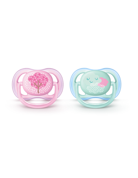 CHUPETE SILICONA PHILIPS AVENT ULTRA AIR 0- 6 M NIÑA 2 CHUPETES