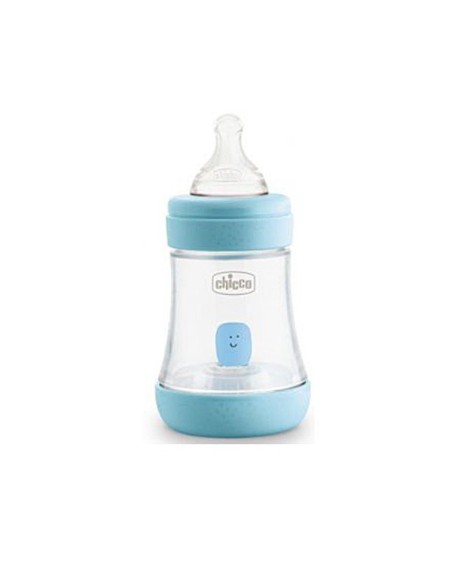 BIBERON PLASTICO T SILICONA CHICCO PERFECT5 AZUL 0M+ FLUJO LENTO 150 M