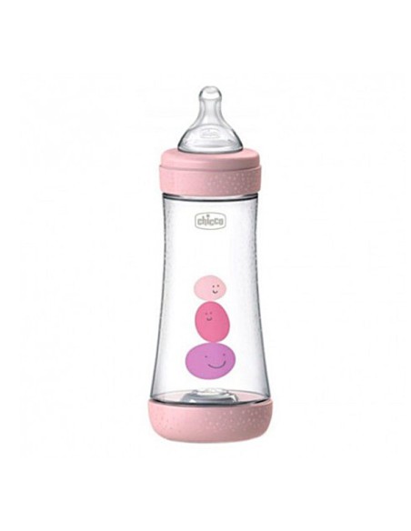 BIBERON PLASTICO T SILICONA CHICCO PERFECT5 ROSA 4M+ FLUJO RAPIDO 300