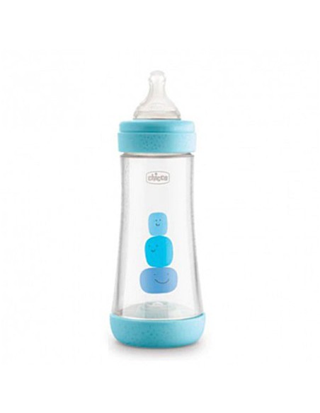 BIBERON PLASTICO T SILICONA CHICCO PERFECT5 AZUL 4M+ FLUJO RAPIDO 300
