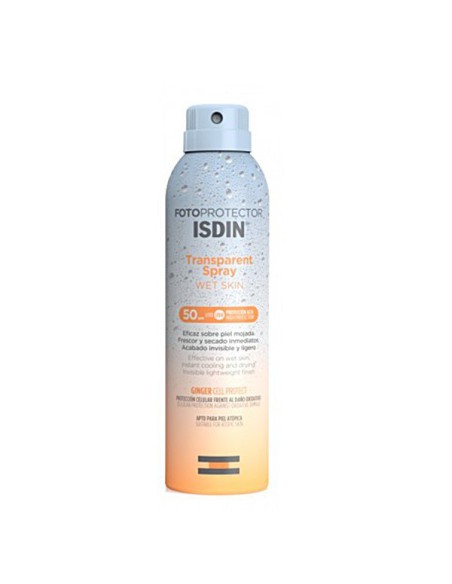 FOTOPROTECTOR ISDIN SPF 50 SPRAY TRANSPARENT WET SKIN 1 ENVASE 250 ML