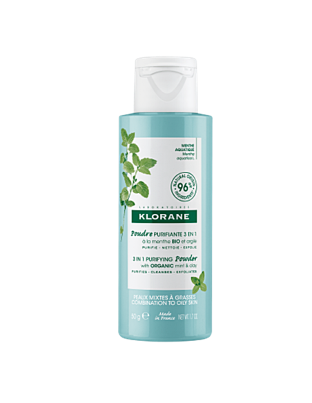 KLORANE POLVO PURIFICANTE 3 EN 1 A LA MENTA BIO Y ARCILLA 1 ENVASE 50