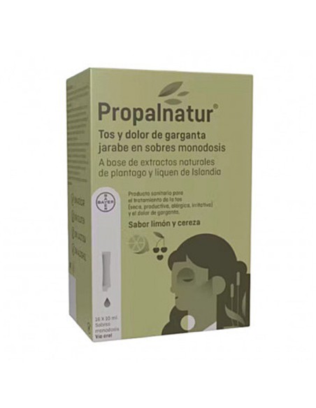 PROPALNATUR TOS Y DOLOR DE GARGANTA 16 SOBRES MONODOSIS 10 ml JARABE S