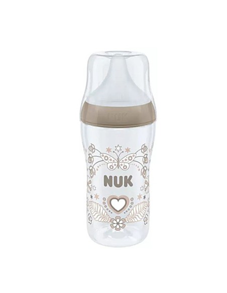 BIBERON PP SILICONA NUK PERFECT MATCH FLUJO M 1 UNIDAD 260 ML CORAZON