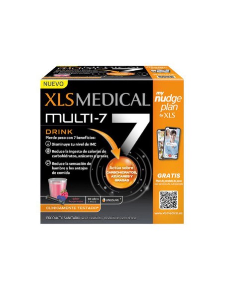 XLS MEDICAL MULTI 7 DRINK 60 SOBRES SABOR FRUTOS ROJOS