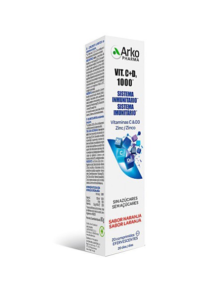 ARKOPHARMA VITAMINA C + D3 1000 20 COMPRIMIDOS EFERVESCENTES